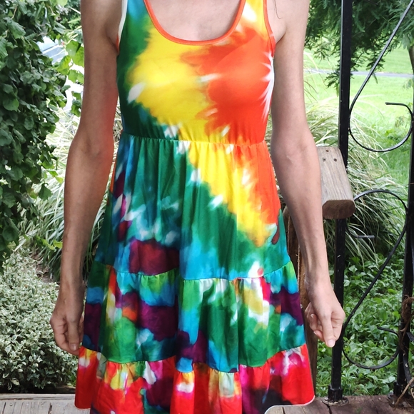 Source Unknown Dresses & Skirts - Women’s Tie-Dye Scoop Neck Summer Tank Dress - Multicolor